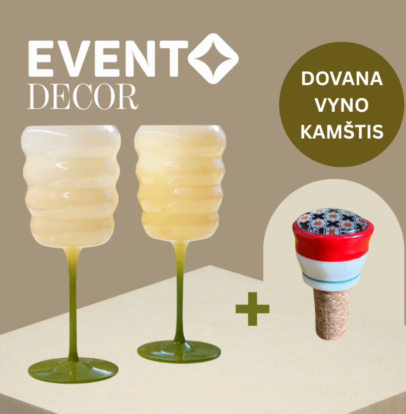 WD Lifestyle taurių komplektas (2 vnt.) + DOVANA vyno kamštis