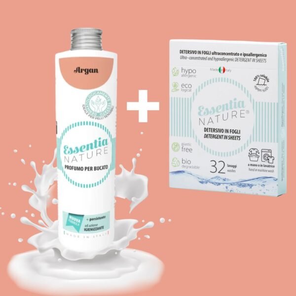 Rinkinys: Eko skalbimo juostelės + skalbinių parfumas "Argan"