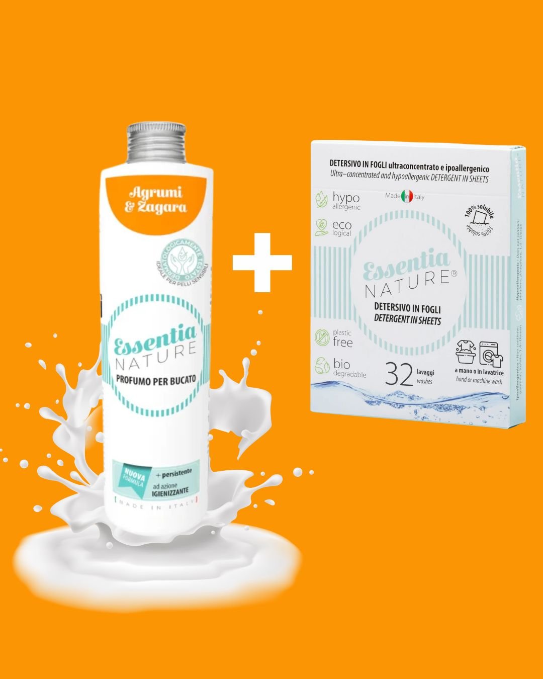 Rinkinys: Eko skalbimo juostelės + skalbinių parfumas "Citrus & Orange Blossom"