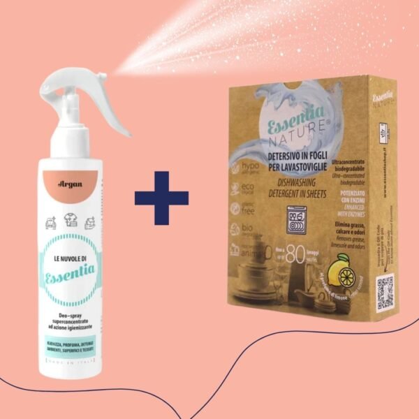 Ekologiškas rinkinys – indaplovių juostelės + dezinfekuojantis namų kvapas - valiklis „Argan“.