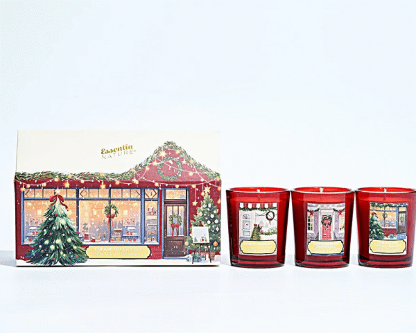 Kvapiųjų žvakių rinkinys „The Scented Village“ (3 vnt.)