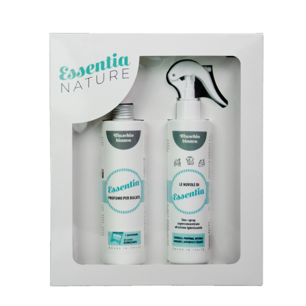 Dovanų rinkinys: Dezinfekuojantis namų purškiklis + Skalbinių parfumas 250 ml - White musk