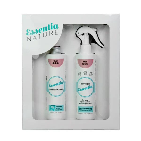 Dovanų rinkinys: Dezinfekuojantis namų purškiklis + Skalbinių parfumas 250 ml - Lotus flower