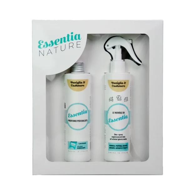 Dovanų rinkinys: Dezinfekuojantis namų purškiklis + Skalbinių parfumas 250 ml - Vanilla & Cashmere