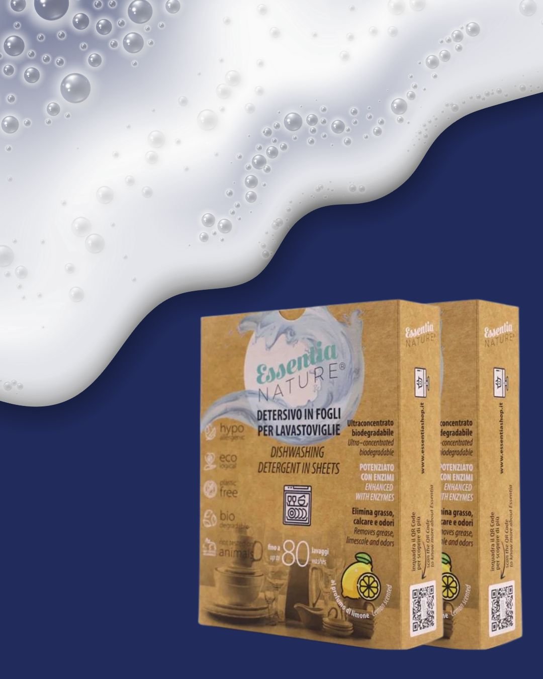 Essentia Ecological skalbimo juostelės indaplovei (80 skalbimų) 2 vnt.